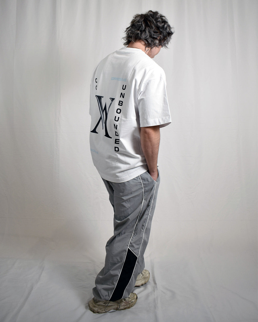 (Pre-Order) VALNCIA White Chrome Tee — “Constraint Unbounded X”